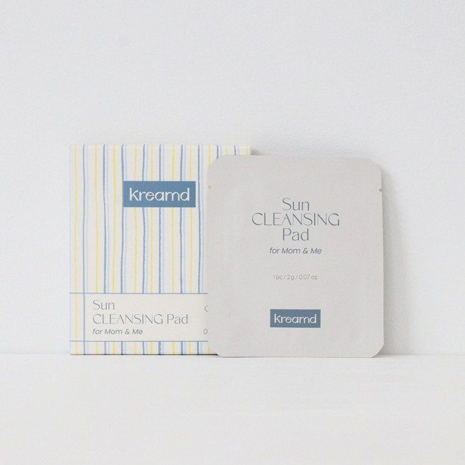 크림드 맘앤미 선 클렌징 패드 저자극 티슈 대왕패드 개별포장 5매입, 2개, 10g