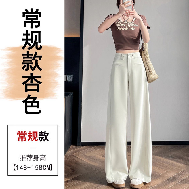 高腰宽松休闲垂感拖地阔腿裤