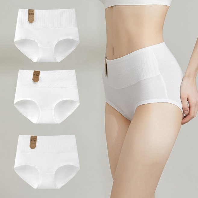 여성 순면팬티 하이웨스트 무형광 고탄력 면속옷 4종세트