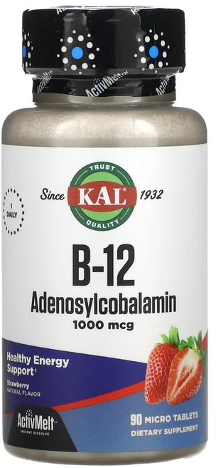 KAL B-12 아데노실코발라민 딸기 1000mcg 마이크로정 90정 1개 - 쿠팡