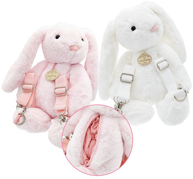 노블레빗 가방 백팩 애착 토끼 캐릭터 인형 귀여운 조카선물 2종 택1, 1개, 노블레빗 백팩 핑크, 35cm
