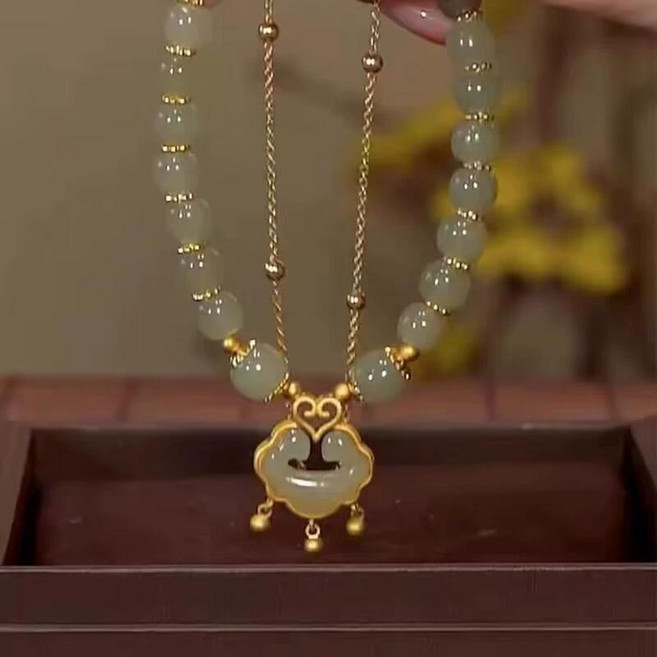 喜玉祥雲平安鎖手鍊