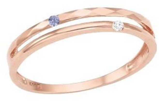 로이드 더블라인 탄생석 12월 탄자나이트 10k 반지 LRT1952MT