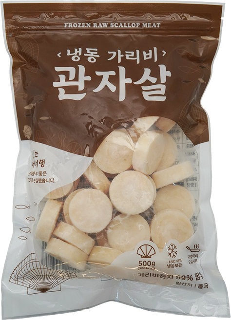 손질 가리비 관자살 냉동, 1개, 500g