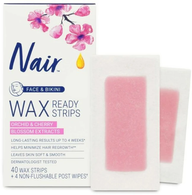 네어 헤어 리무버 왁스 레디 스트립 얼굴 및 비키니 제모 40개입 125519, 1개 - 쿠팡
