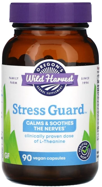 Oregons Wild Harvest 오레곤스 와일드 하베스트 스트레스가드 선테아닌 L 테아닌 90캡슐, 1병, 90정 - 쿠팡