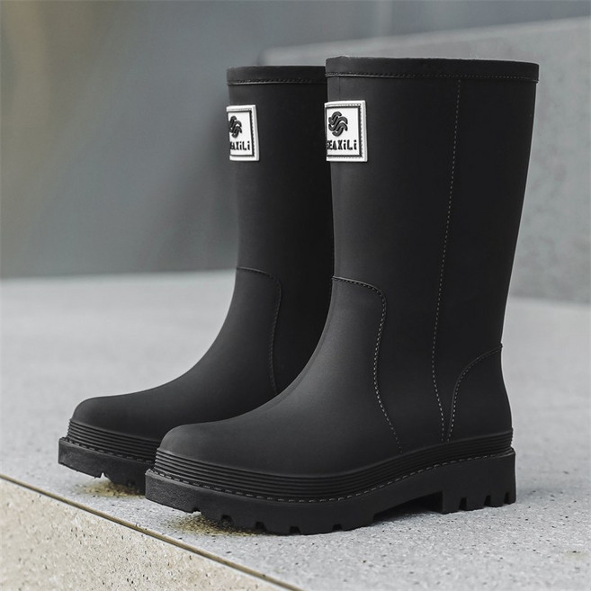 YANGTA 여성 심플 미들 장화 미끄럼방지 레인부츠 LY-09