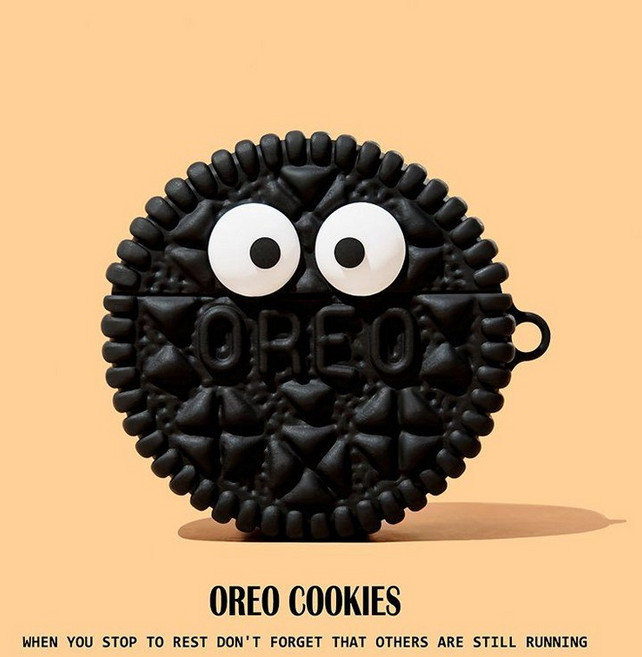 레드미 버즈6 프로 케이스 키위 키링 실리콘 커버, Xiaomi buds4, 24 검은 쿠키 실리콘 후크