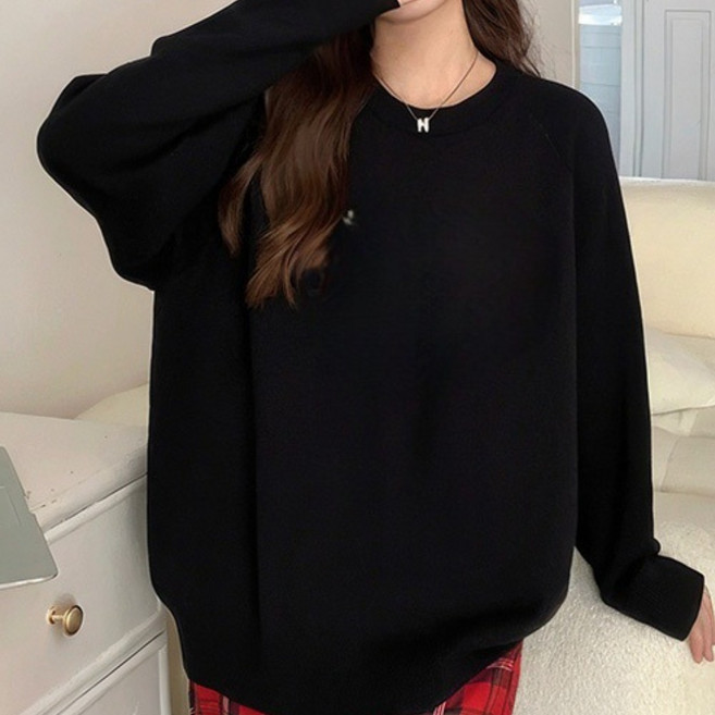 루나빈스 남여공동 무지 면 빅사이즈 맨투맨