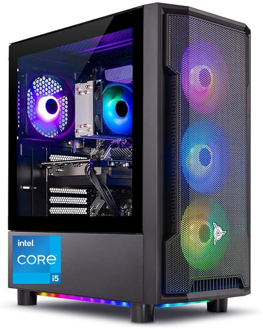 스카이테크 게이밍 램페이지 데스크톱 PC Ryzen 7 9700X 3.8GHz(5.5GHz) AMD RX 9060XT 8GB 1TB NVMe SSD 16GB DDR5 RAM, 1 13400F | 9060XT 8GB
