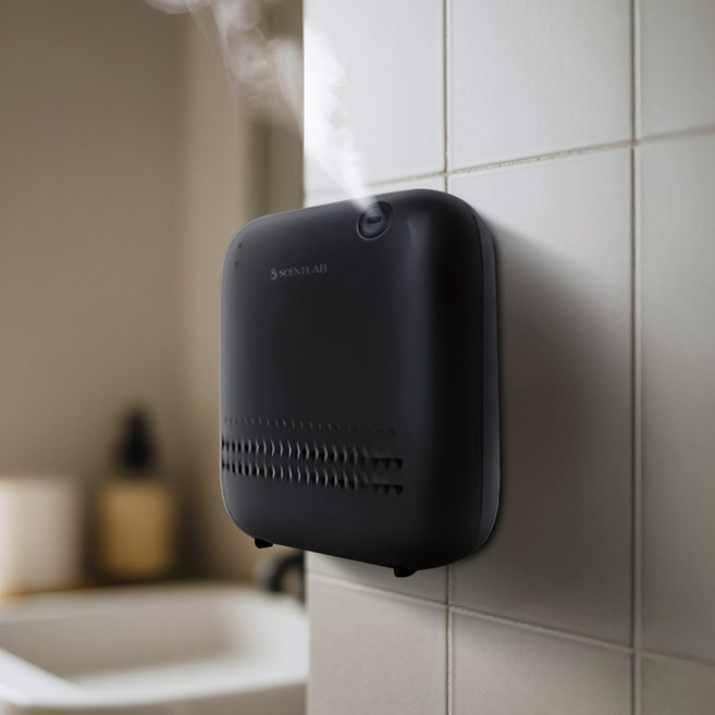 센트랩 벨로라 미니 대용량 스마트 향기 자동 분사 전기 자동 방향제 화장실 소형공간 디퓨저, 1개, 120ml, 블랙(오일미포함)