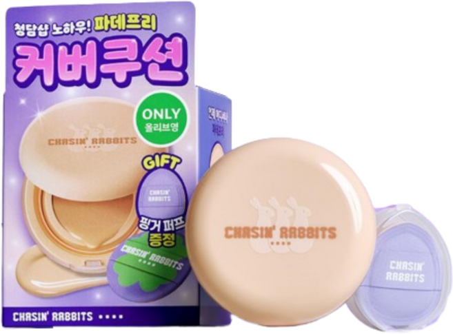 체이싱래빗 올어바웃 글로우 커버 선쿠션 15g 21-22호 웜 내추럴 +핑거퍼프, 1개