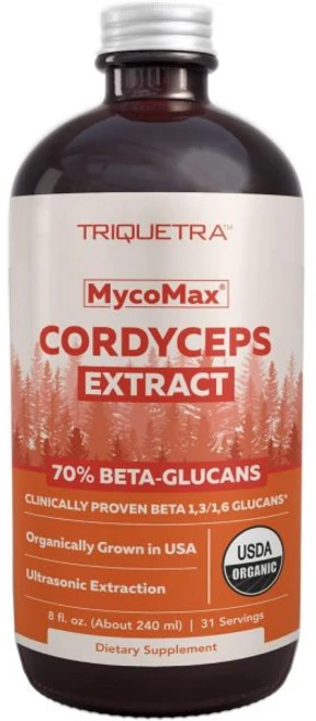마이코맥스 라이온스메인 베타글루칸 70% 최대 유기농 추출물 미국 재배 초음파 추출법 500mg 정신 명료성 지원 Trquetra 건강, 동충하초 추출물 (액체), 8 플로우 온스 (1팩) - 쿠팡