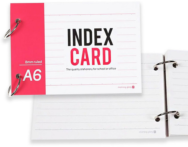 A6 유선 정보 카드 index card 단어장 영단어 암기장 수학 기출 오답 정리 오링 노트 O링 수첩 방송 큐카드
