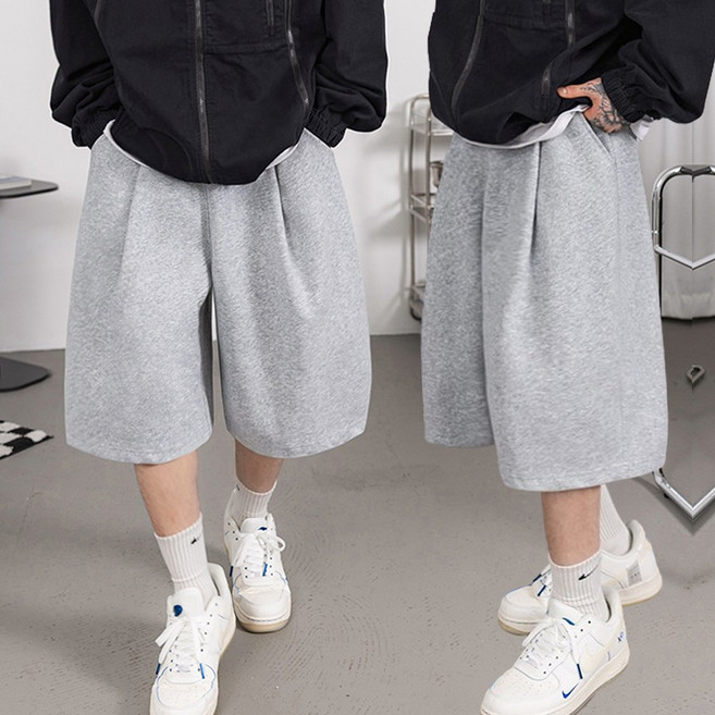 FITOJIM 남자 반바지 원턱 와이드 벌룬 버뮤다 팬츠 트레이닝 바지