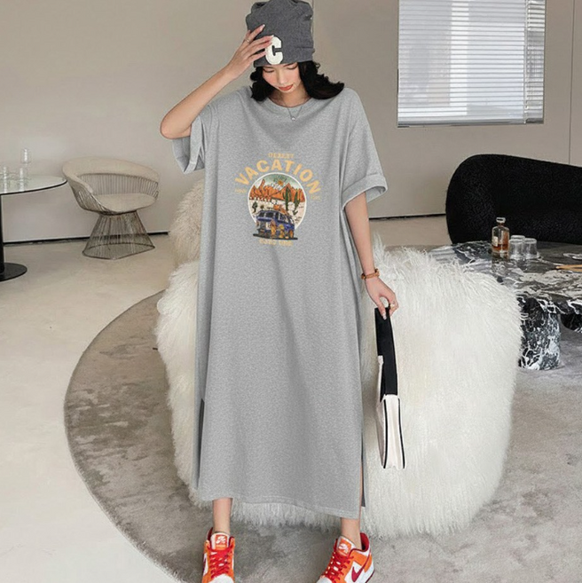 [바네코] 베케이션 빅사이즈 롱 티셔츠 원피스