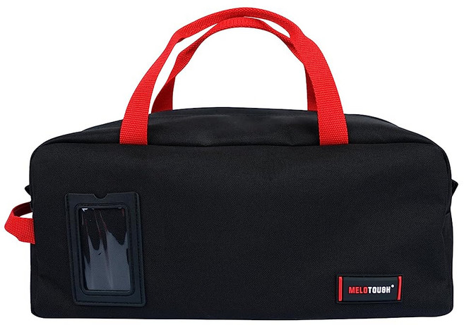 MELOTOUGH 16인치 공구 가방 지퍼 달린 캔버스 공구 토트백 전기 기술자 배관공 기술자 HVAC 전문가용 내구성 뛰어난 휴대용 공구 정리 가방, 1개