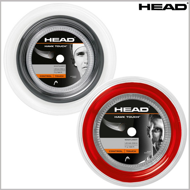 헤드 호크 터치 롤컷팅 단품 12M 테니스 스트링 HAWK TOUCH1.25 1.20, 레드1.30mm, 레드, 1개