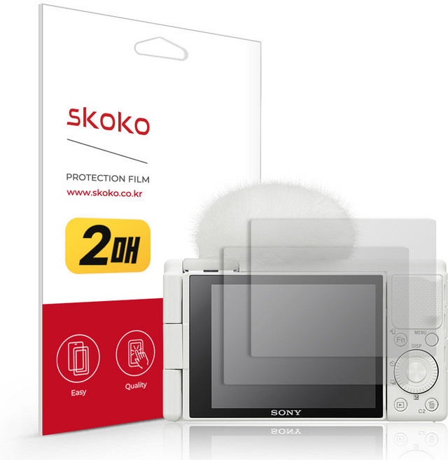 스코코 소니 디지털 카메라 ZV-1 저반사 액정보호필름 2매, 단품, 1개
