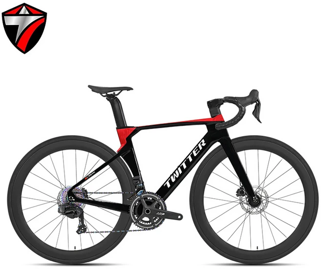 트위터 R5Pro 파이널 풀카본 로드 자전거 휠탑 무선 24단 전동 변속기, 1개, 50cm, 블랙&레드 카본 휠셋 - 쿠팡