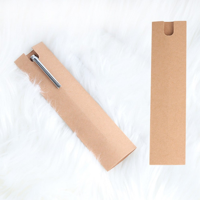 크라프트 종이 볼펜 케이스 판촉물 답례품 샤프 선물 필기구, 50개, 일반형 베이지