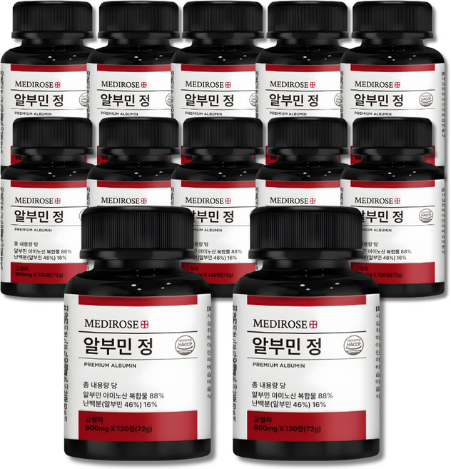 메디로즈 MAX 메가 알부민 식약처 HACCP 인증 정품, 12개, 120정