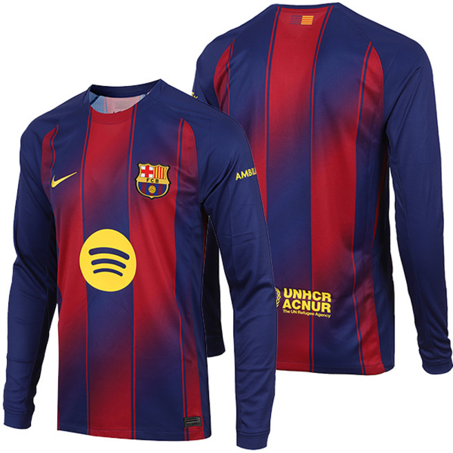 나이키 FC 바르셀로나 25/26 긴팔 유니폼 스타디움 홈 레플리카 저지