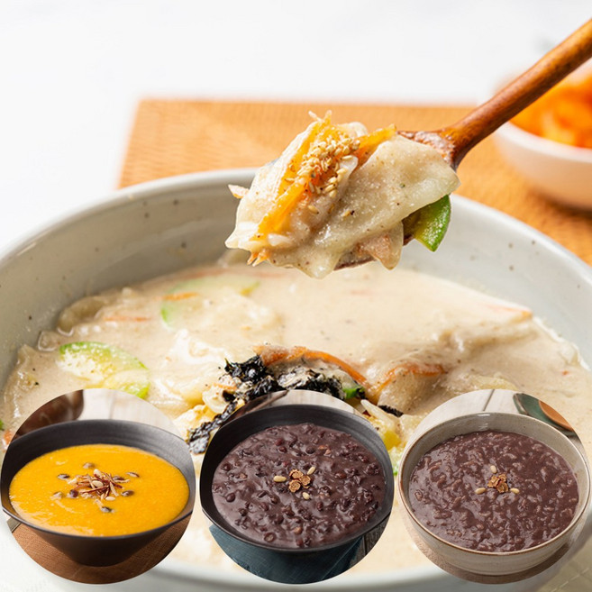 다림 들깨수제비 5인분(들깨육수5팩+수제비1kg)+다림죽2팩(선택), 들깨수제비5인분+동지팥죽2팩, 1개