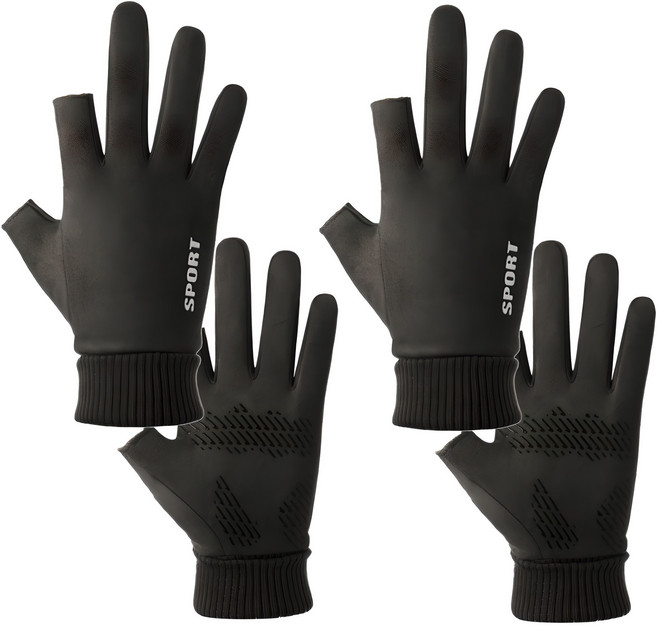 마이너컴퍼니 오토바이 배달 방한 장갑 2짝, 블랙 2짝