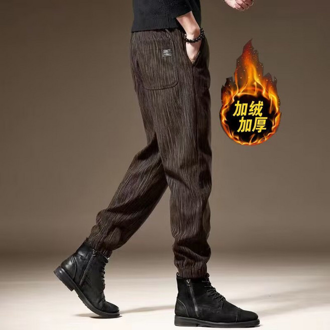 休閒長褲男款 M-5XL可選 加絨/常規款 束腳/刷毛 大尺碼工作褲 運動長褲 寬鬆百搭