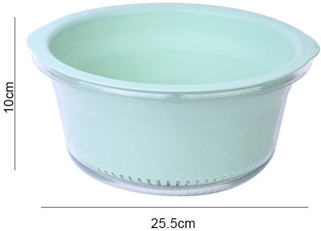 Hengcang 배수 트레이 과일 및 야채 세척 바구니, 1개, 녹색