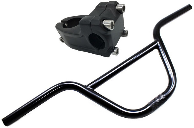 알루미늄 합금 강철 자전거 핸들 바 BMX 스템 길이 585mm 직경 22.2mm 사용 28.6mm 프론트 포크 스템이있는 핸들 바 핸들바만 1개, 스템이 있는 핸들바, 스템이 있는 핸들바 × 1.handlebar only