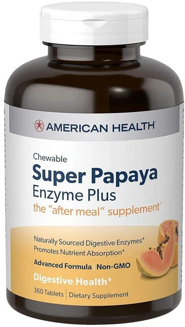 American Health Super Papaya Enzyme Plus 아메리칸 헬스 츄어블 슈퍼 파파야 엔자임 플러스 360정 2팩, 2개 - 쿠팡