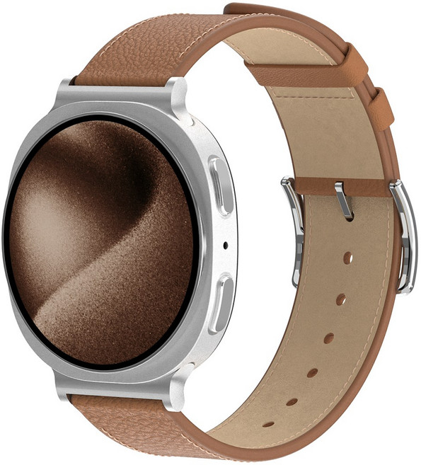 아이메이드잇 갤럭시워치 천연 소가죽 스트랩, 브라운, 1개