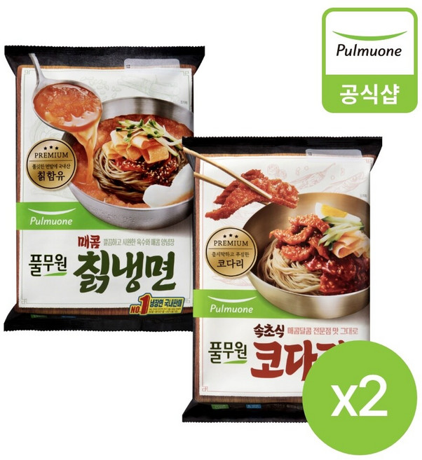 풀무원 칡냉면2인(905g)X2개+속초식 코다리냉면(504g)X2개, 1개, 2.818kg