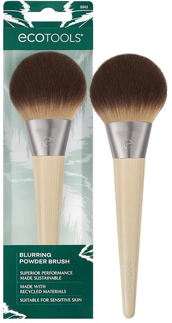느슨하고 눌린 파우더를 위한 에코툴 블러링 파우더 메이크업 브러시 올오버용 대형 푹 합성 칫솔모 적이고 잔인함이 없는 1 카운트, 1개 - 쿠팡