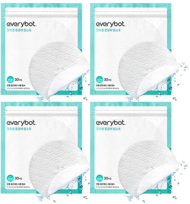 에브리봇 일회용 물걸레 청소포 30p, 4개