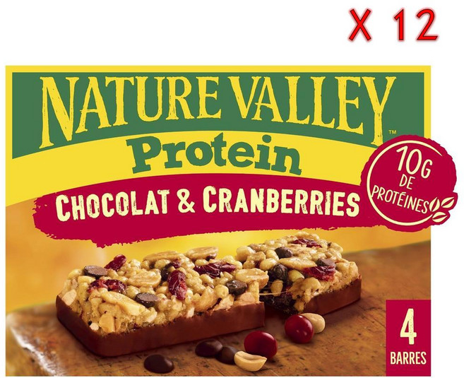 네이쳐밸리 글루텐 프리 초콜릿 앤 크랜베리 프로틴 시리얼 바, 12개, 160g