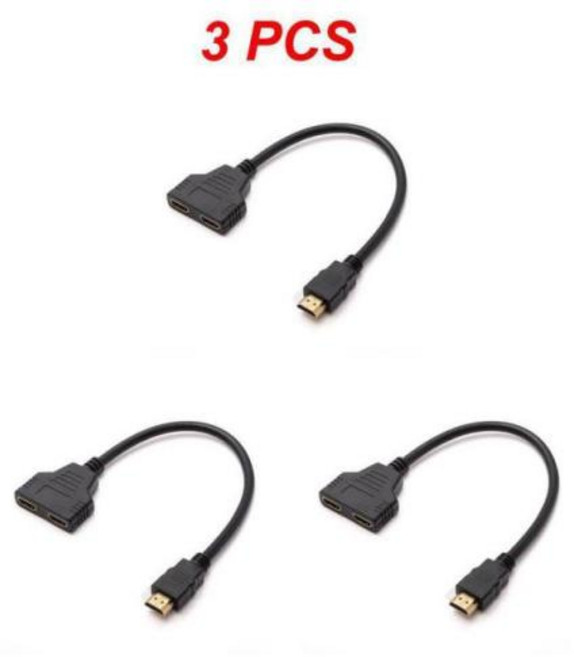 HDMI 포트 수-2 암 1 인 2 아웃 스플리터 케이블 어댑터 컨버터 1080P, 없음, 3) A 3pcs - 8m