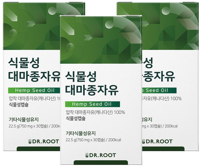 냉압착 대마종자유 햄프씨드 오일 식물성캡슐 오메가3 대마씨유, 30정, 3개