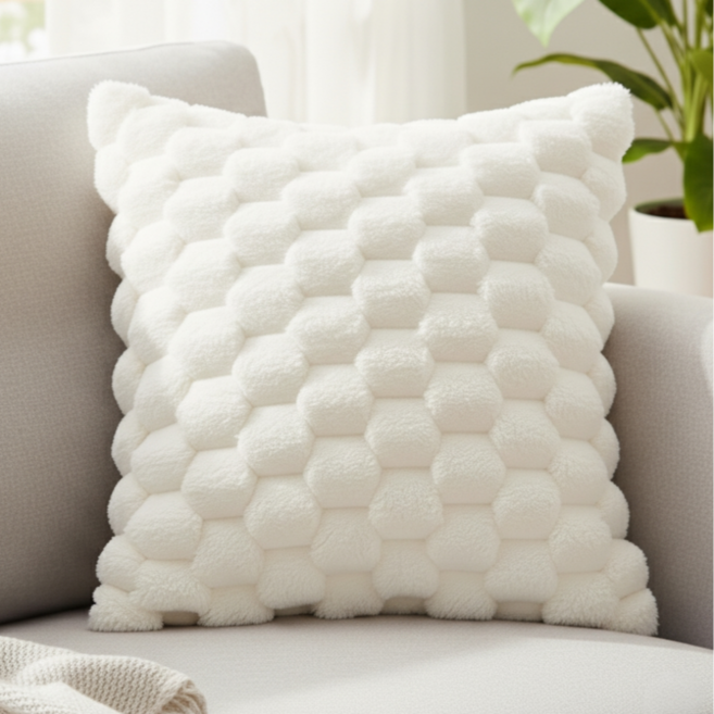 서플라이랩 북유럽 인테리어 크리스탈퍼 쇼파쿠션 솜포함, 옵션2. 플레인화이트