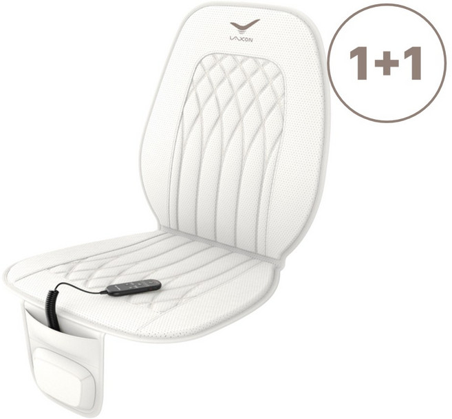 닥터웰 차량용 안마기 1+1 공기압 허리 등 전신 온열 마사지 기계, 자동차안마기(아이보리) 1+1