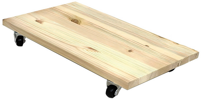 가구가구또가구 원목 본체받침대 바퀴형 이동식 컴퓨터 화분받침대 다용도, 원목 1개