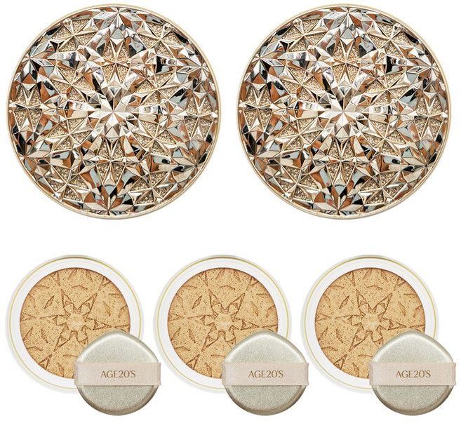 에이지20S 에이지투웨니스 최신상 쿠션 3D 터치 하이 커버 쿠션, 1개, 3D 골드 23호 본품2개 리필3개