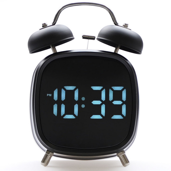 8무드 엄청 시끄러운 자명종 알람시계 스마트 LED 디지털 탁상시계, 블랙(black)