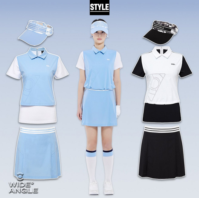 와이드앵글 여성 골프웨어 여름 여자 티셔츠 스커트 코디 필드 스타일링 WWM25232