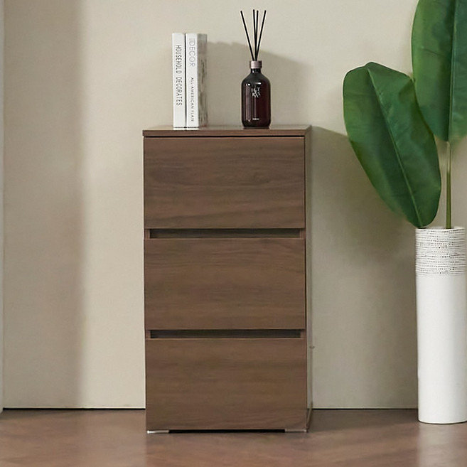 엔젤 E0 슬림 3단 400 서랍장, 월넛, 3개