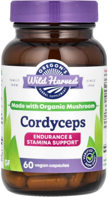 Oregon's Wild Harvest 동충하초 1050mg 베지 캡슐 60정(캡슐 1정당 525mg), OregonsWildHarvest동충하초1050mg베지, 1개, 60정 - 쿠팡