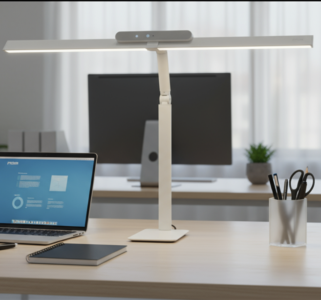 [프리즘] 800mm 와이드 LED 스탠드 4단계 색온도 조절 동작감지 메모리 조명, 화이트