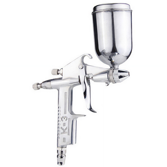 미니 스프레이건 페인트 후끼 에어 분사기 분무기 락카건, 1개, 100ml, 실버